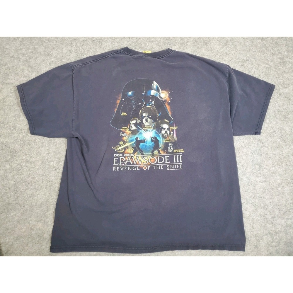 Vintage Big Dogs Epawsode III Star Wars Spoof T Shirt Mens 2XL Black Y2K 2005